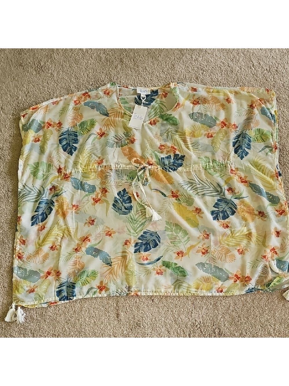 Beachlunchlounge Blue and Green Tropical Cover-Up